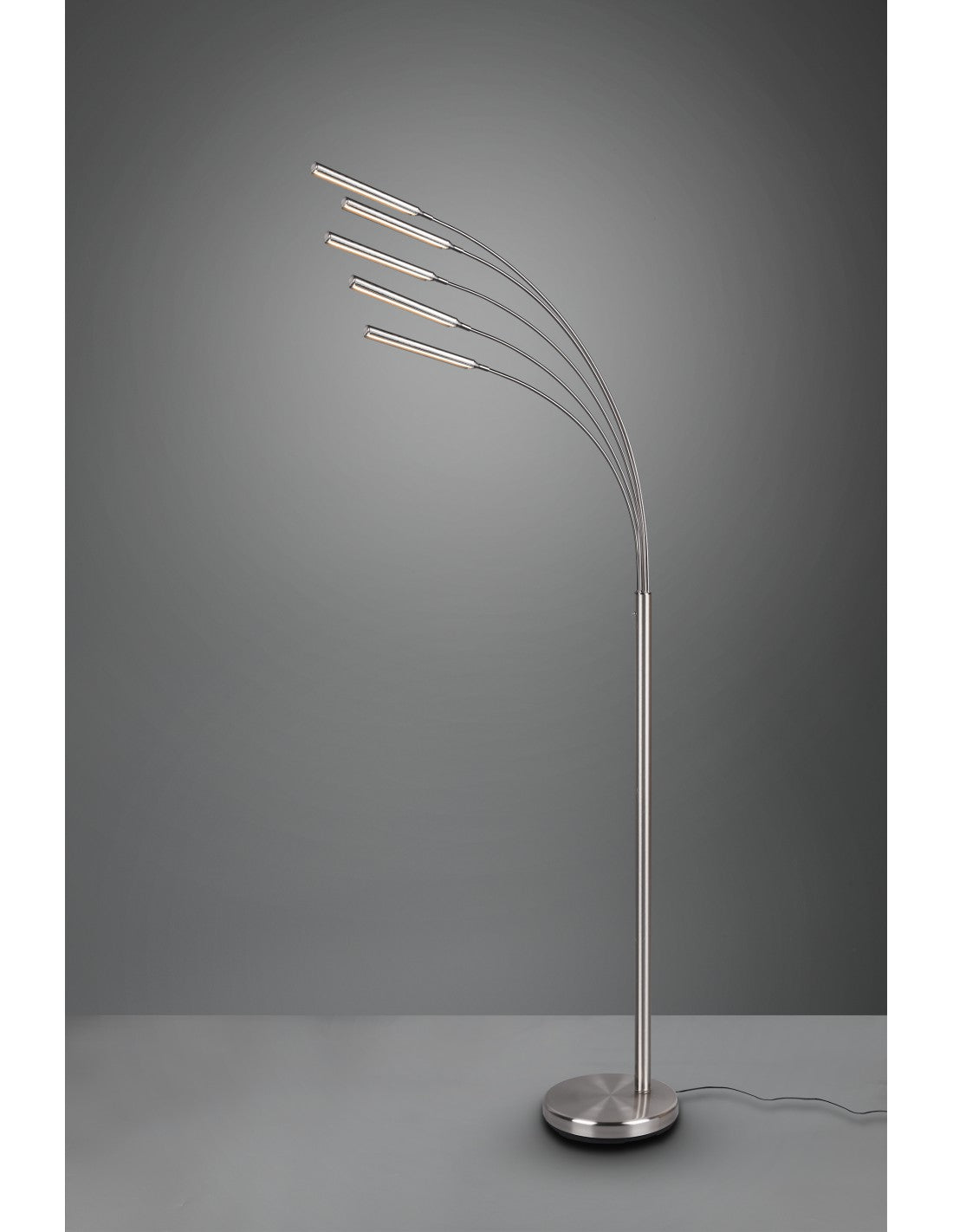 Lámpara de Pie Reed 5 Arcos LED Níquel Mate Al. 195 cm Trio Lighting