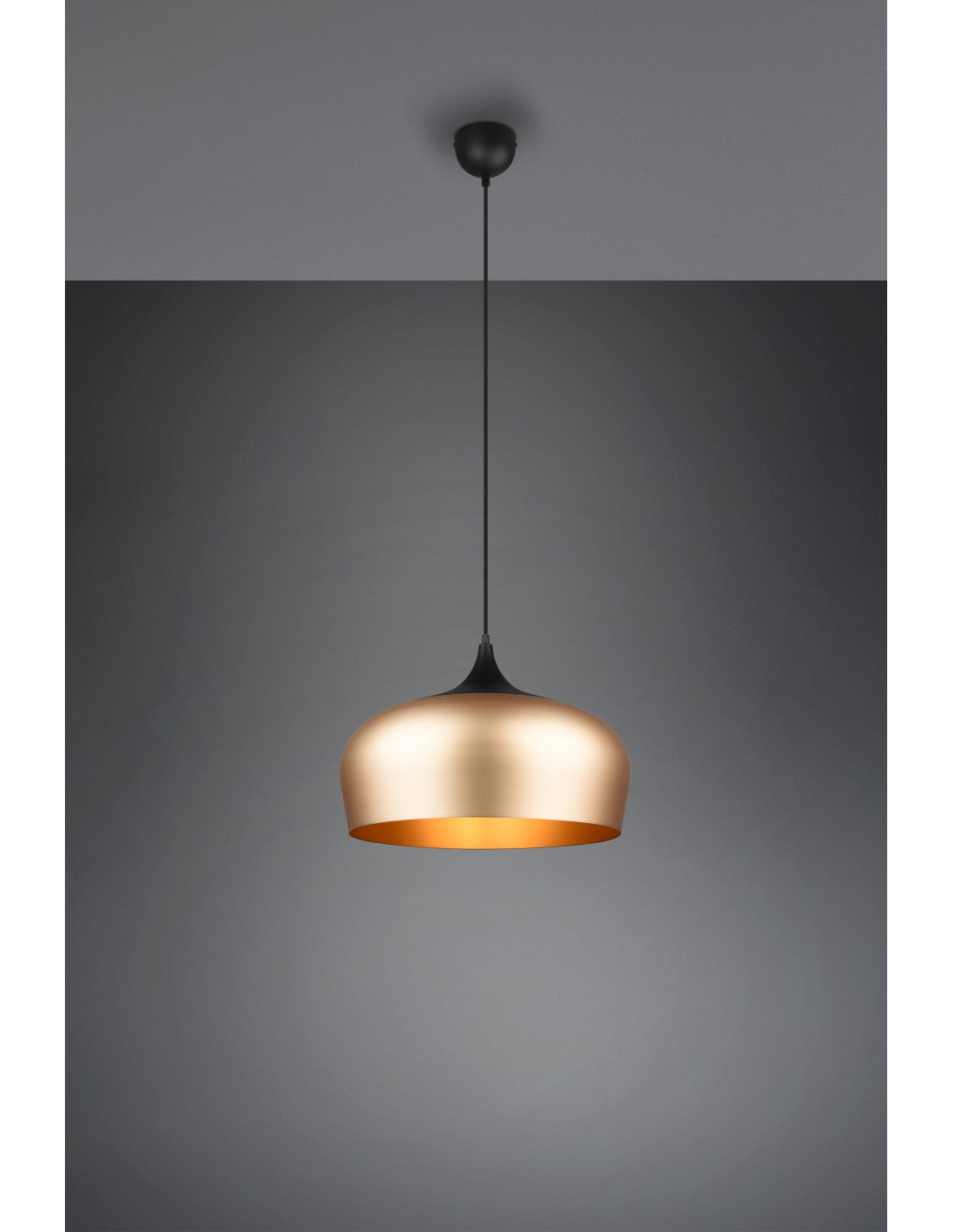 Lámpara de cocina con suspensión grande, iluminación Chiron Trio de latón