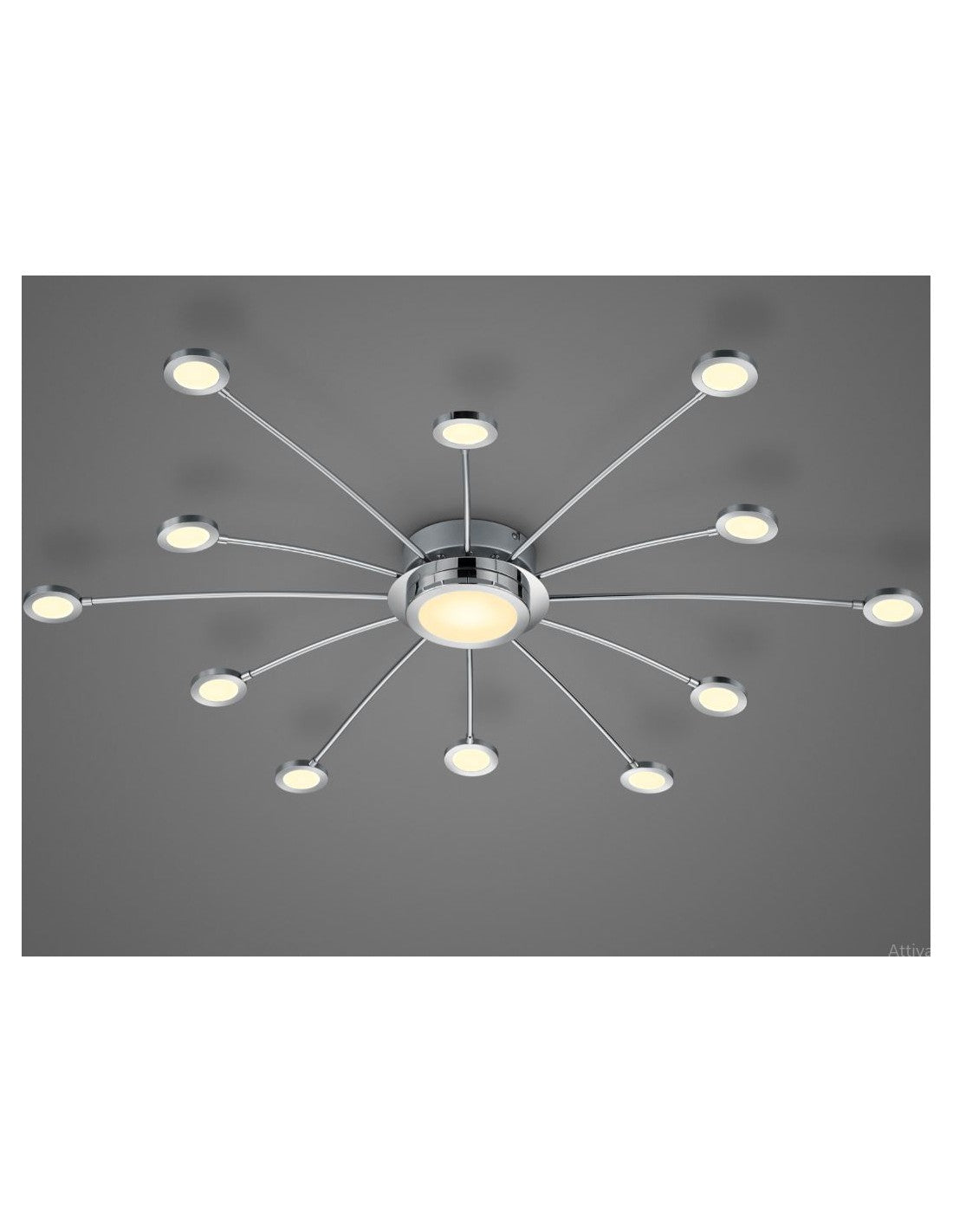 Lámpara de techo moderna 13 LED regulables Bodrum Ø100 cm Cromo Trio Lighting