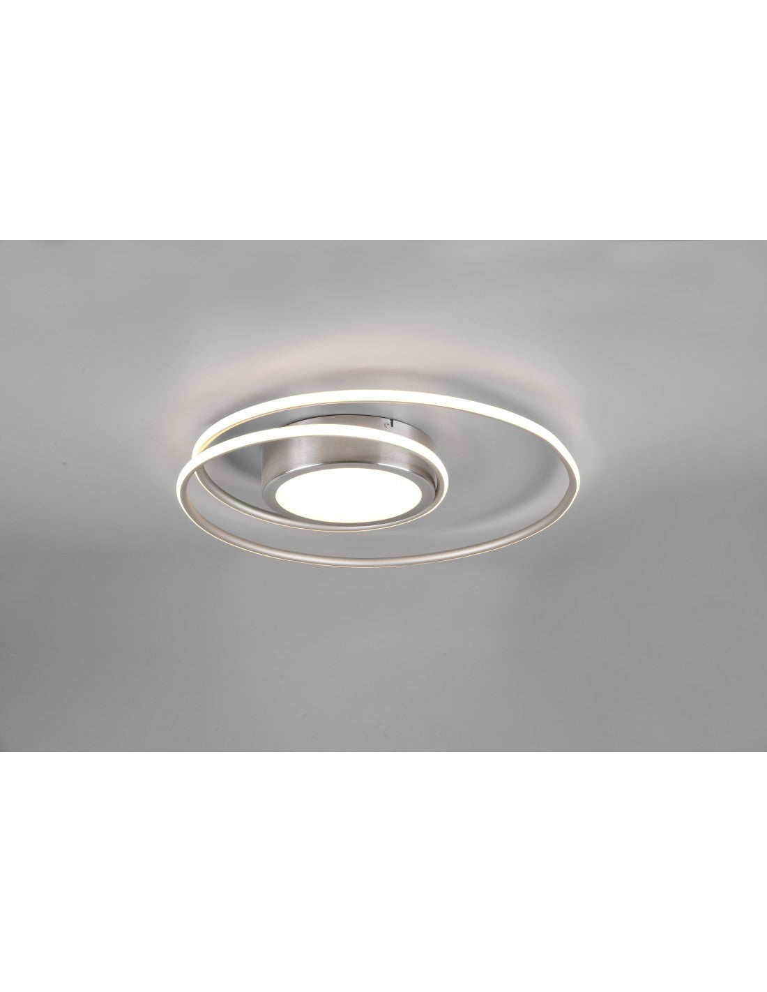Lámpara de techo circular moderna Yava Nickel Led Dimmer Trio Lighting