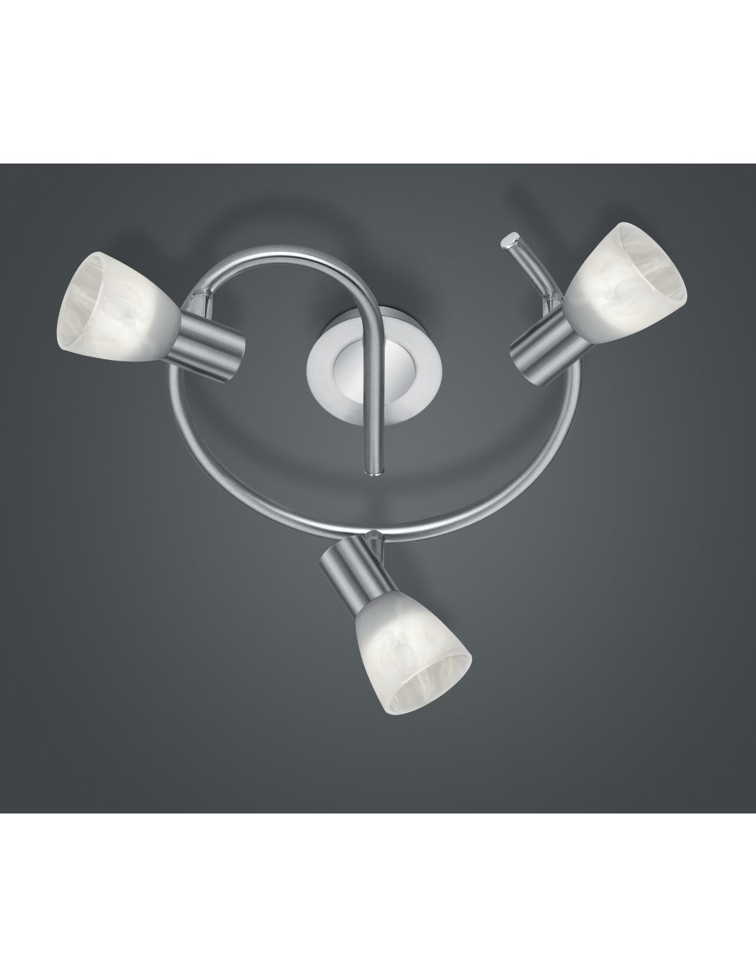 Lámpara de techo Pinwheel Níquel 3 focos Pantalla de cristal E14 Regulable Levisto Trio Lighting