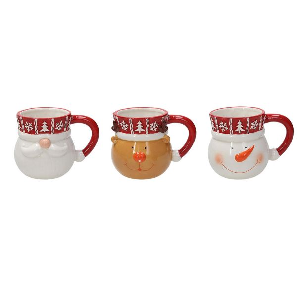 Tazza 420 cc (3 assortiti) Dear Santa Dolomite Rosso