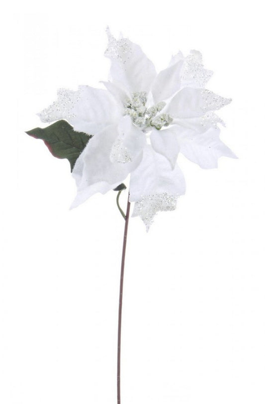 12x Púa Poinsettia Glaciares Blanco H40Cm