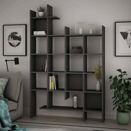 Librería Manco antracita 6 estantes 122x25,5x188H