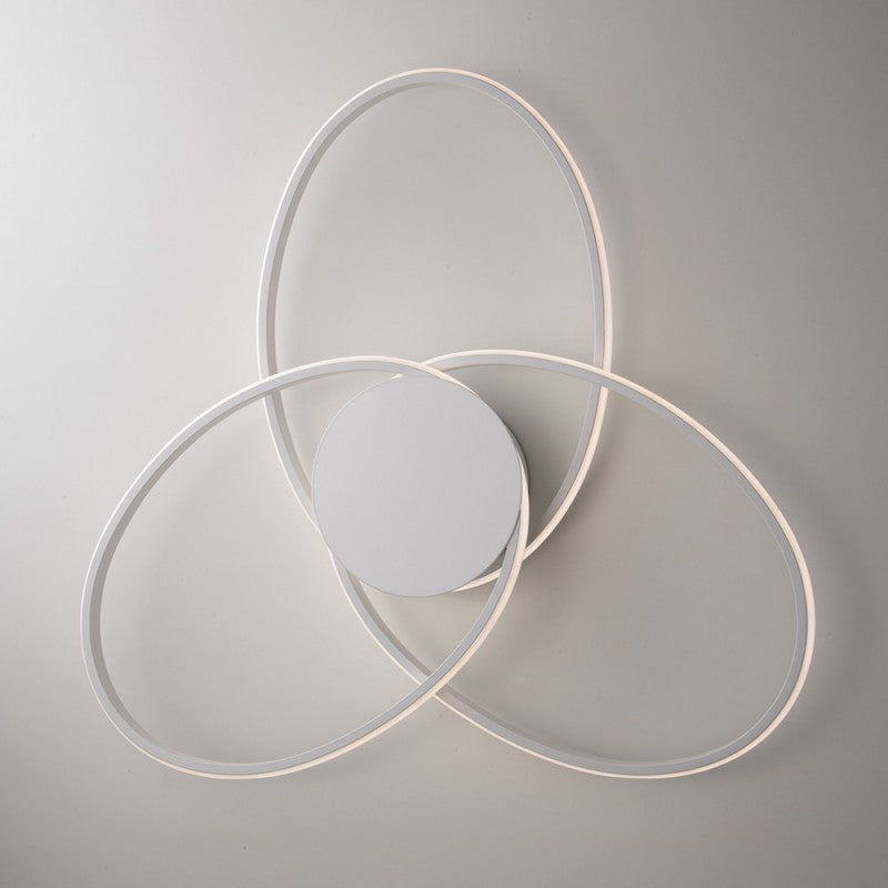 Lámpara de techo de metal y aluminio blanco con 3 LED integrados 67x h8 cm