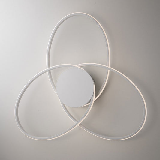 Lámpara de techo de metal y aluminio blanco con 3 LED integrados 67x h8 cm