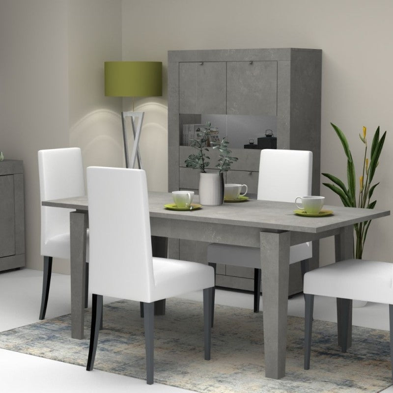MEGARON Mesa extensible cemento 120-160X80 cm