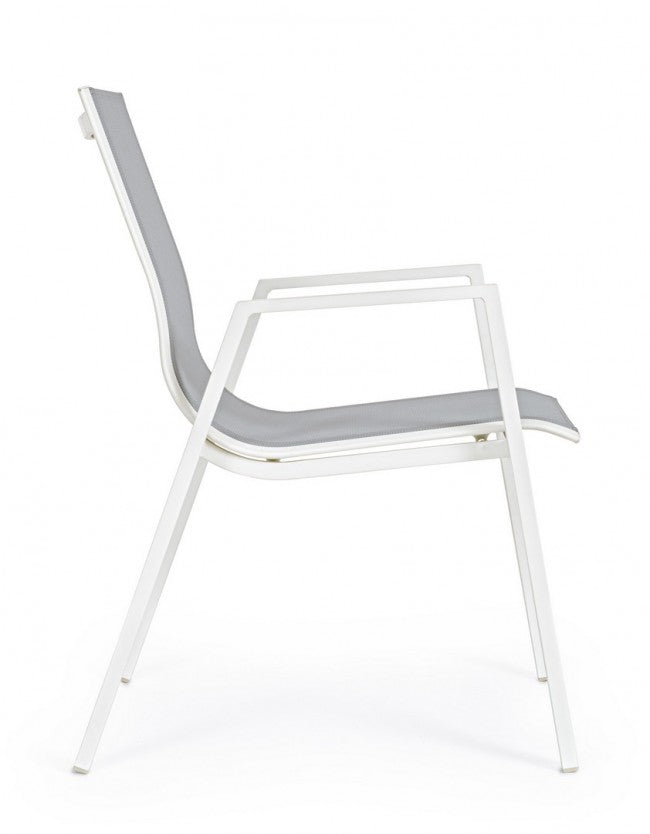 Silla Pelagius blanca con reposabrazos