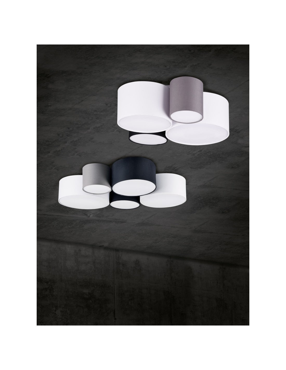 Lámpara de techo para hotel 5xE27 Multicolor Cilindros L90 cm Trio Lighting