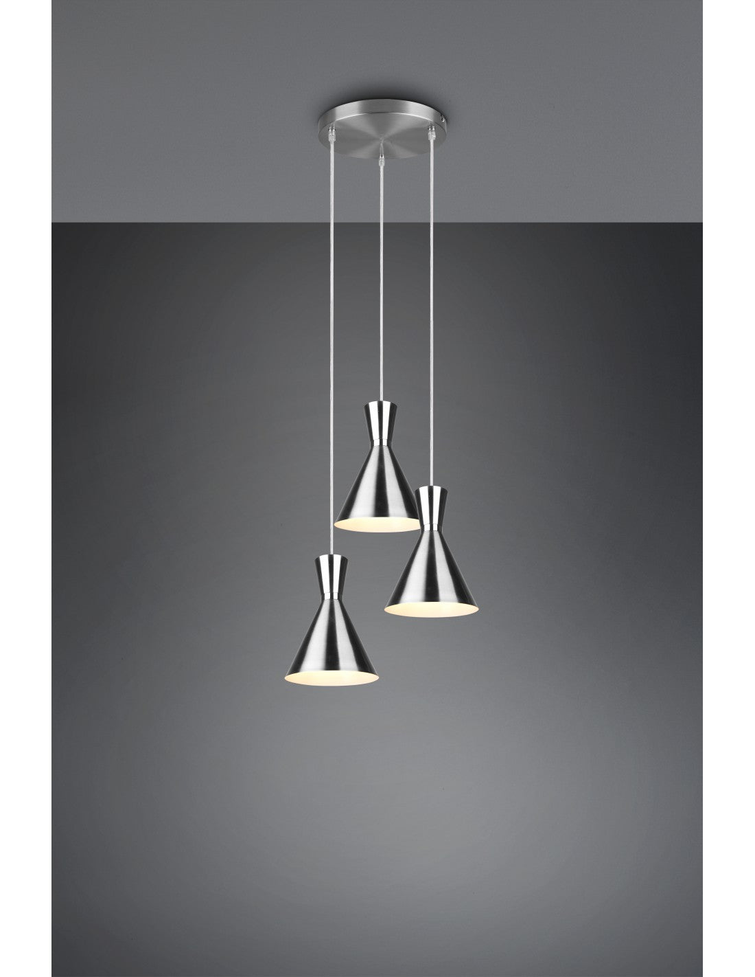 Lámpara Colgante Redonda Enzo 3xE27 Negro Mate Trio Lighting
