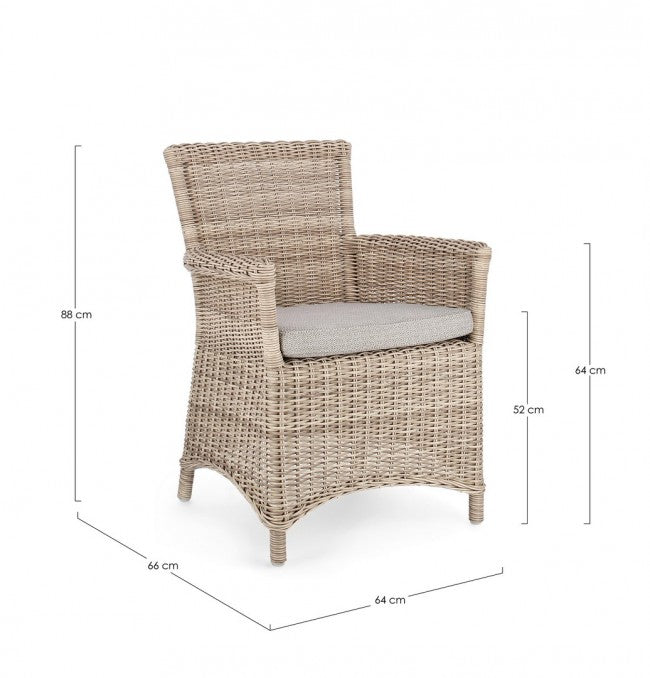 2x Silla con reposabrazos y cojín Júpiter Nuevo Cod.0660338