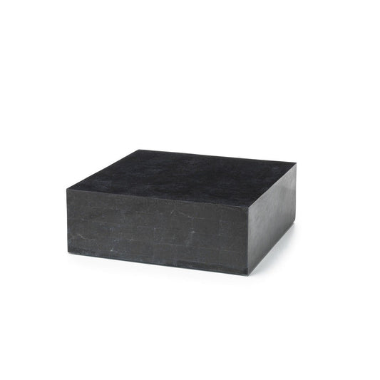 Mesa de centro moderna de piedra negra 80 x 80 xh 28 cm