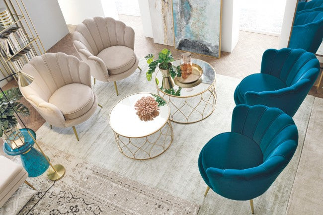 Juego de 2 mesas de centro de metal Elenor.