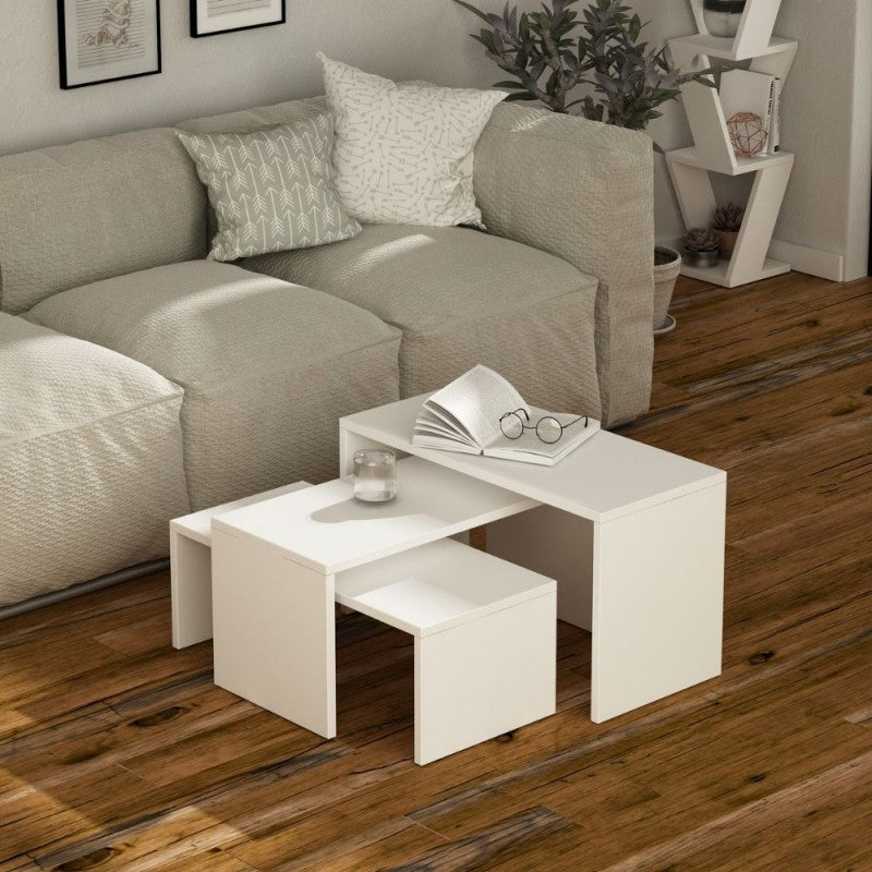 Mesas de centro Tris Kanta blanco 65x30xh.39 cm 