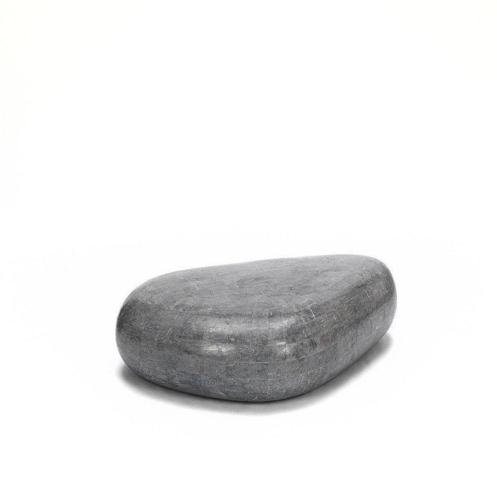 Mesa de centro moderna de piedra gris 74 x 123 xh 27 cm