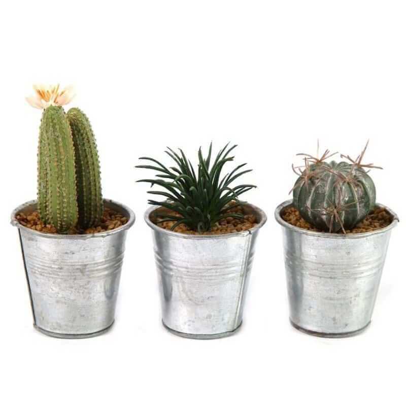 Planta de cactus artificial en maceta Leia