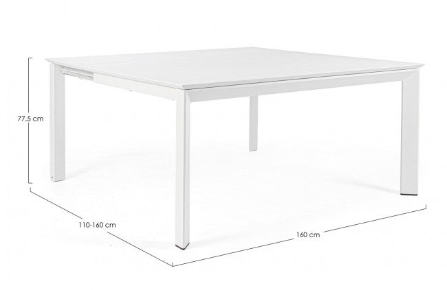 Mesa de jardín extensible Konnor blanca