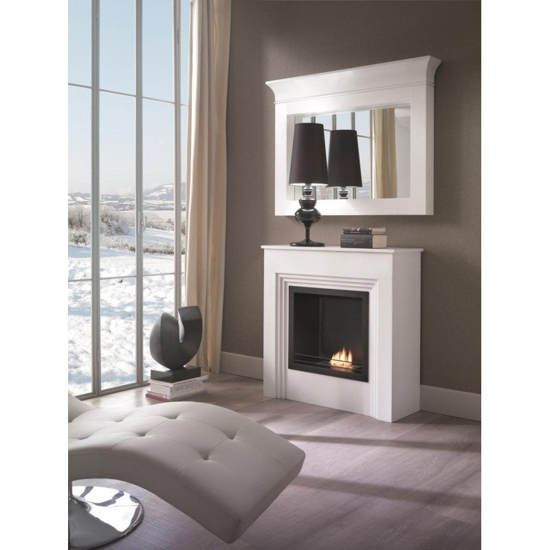 Biochimenea de diseño de suelo de bioetanol blanco 96 x 35 xh 96 cm