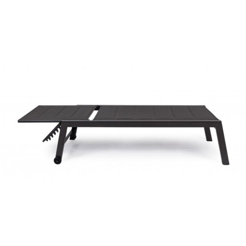 Tumbona alta de aluminio con ruedas Hilde antracita 32h cm