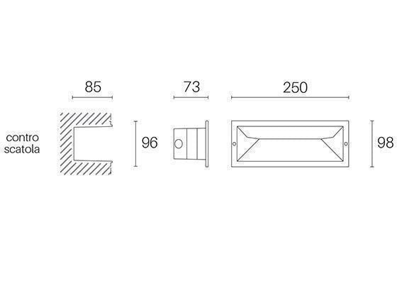 Empotrable Cerrado 12W LED 4000K línea máscara blanca