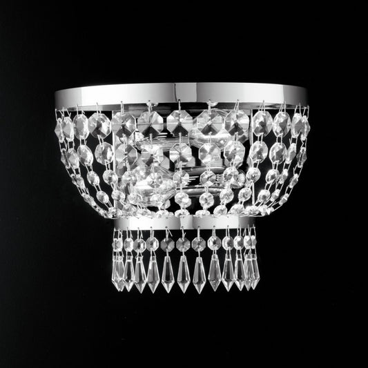 Aplique Imperial de hierro y latón cromado con dos luces 27x h22 cm