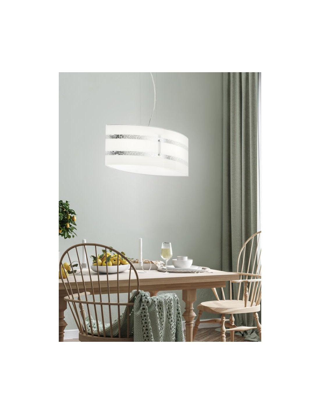 Suspensión de vidrio moderna con decoraciones en pan de plata Nikosia Trio Lighting
