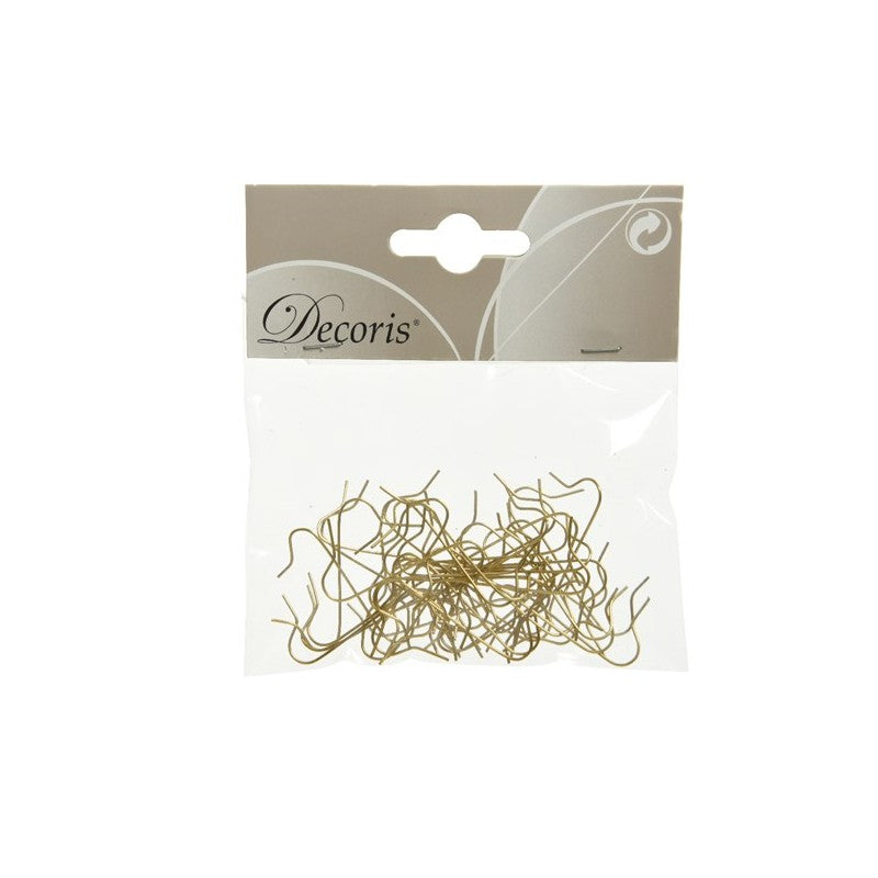 Decoris Set 50 Piezas Ganchos Dorados para Adornos Navideños 400008