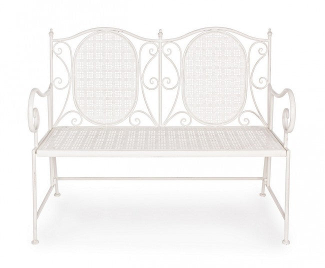 Banco plegable de acero de dos plazas Bianca EMILY 115x60x h92 cm