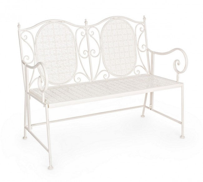 Banco plegable de acero de dos plazas Bianca EMILY 115x60x h92 cm