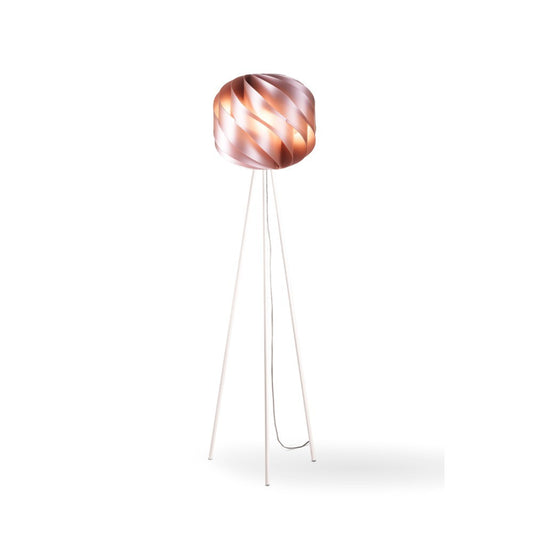 Lámpara de pie trípode de metal rosa cm. 40 x 163h