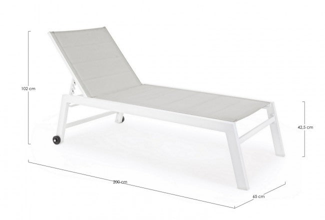 Cama alta Hilde de aluminio blanca con ruedas