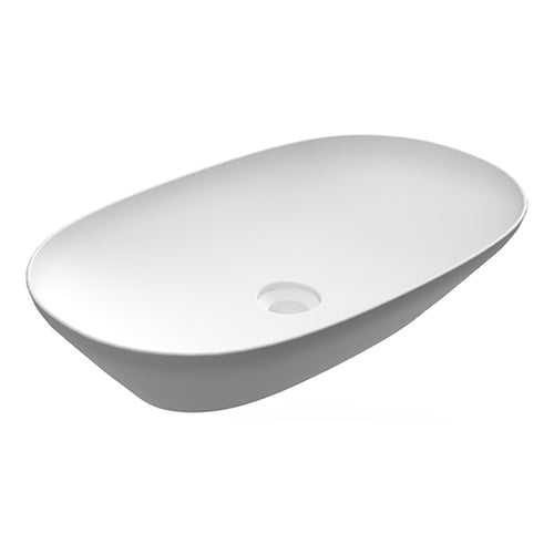 Lavabo sobre encimera ovalado alargado, blanco