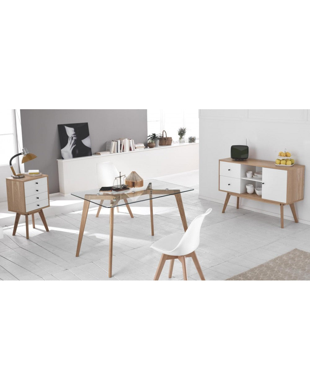 4x Silla nórdica Carlotta blanca STS