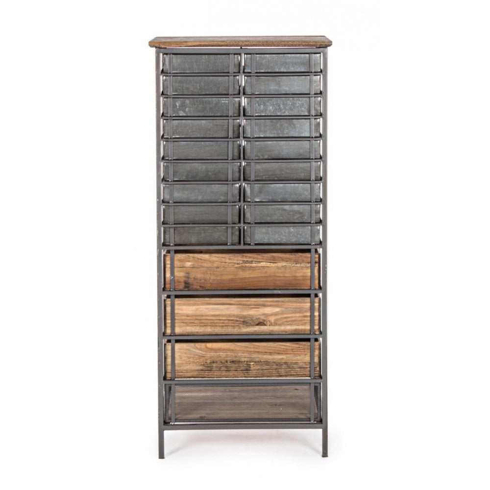 Cómoda OFFICINA en acero y madera 129,5h cm