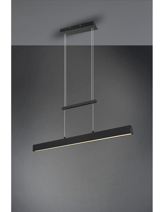 Paros Lámpara de suspensión doble regulable negro L90 cm Trio Lighting