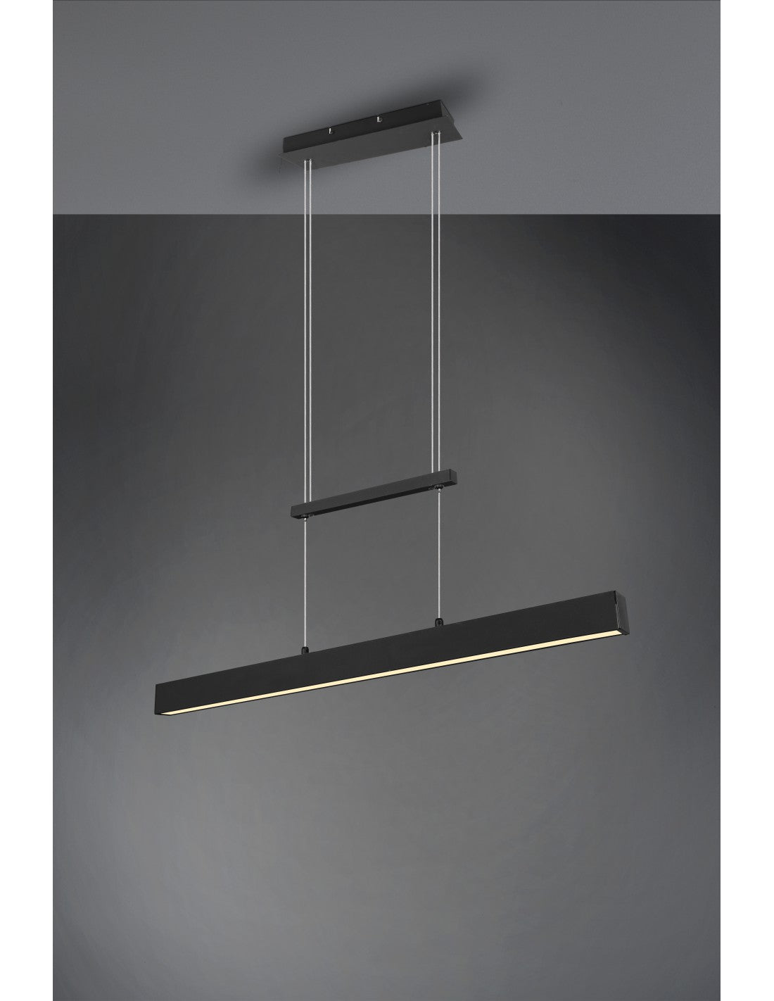 Paros Lámpara de suspensión doble regulable negro L90 cm Trio Lighting