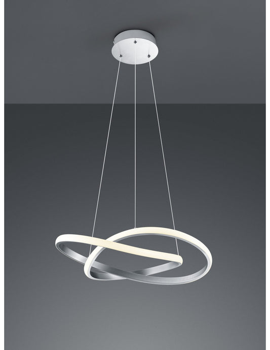 Lámpara de Suspensión Moderna Níquel Regulable LED 27W Ø60 cm Trio Lighting