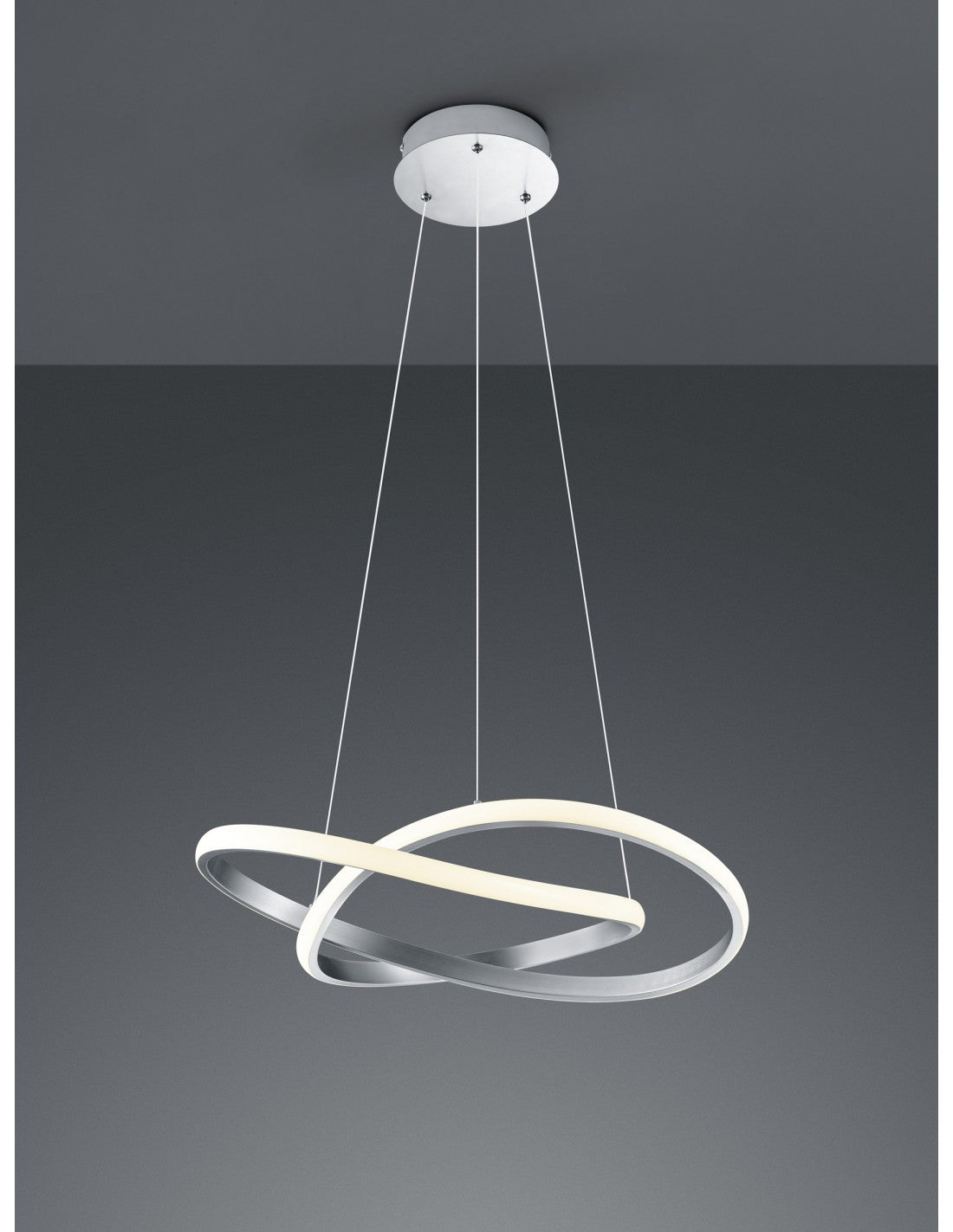 Lámpara de Suspensión Moderna Níquel Regulable LED 27W Ø60 cm Trio Lighting