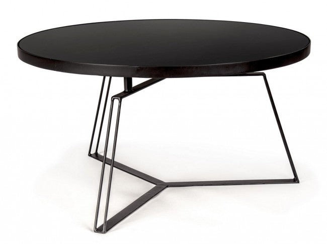 Mesa de centro de metal negro estilo diseño Ø70a - 38h