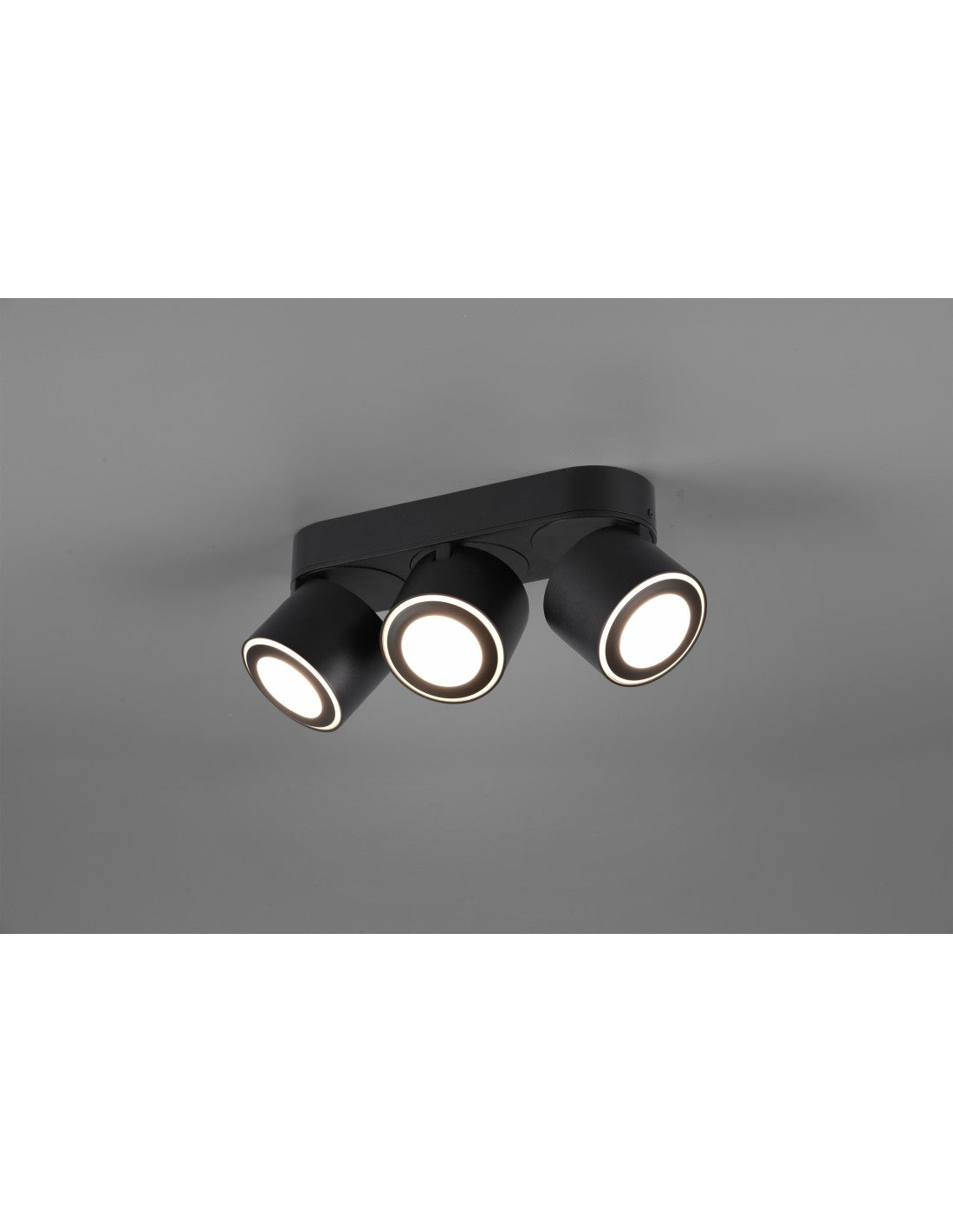 Lámpara de techo 3 focos LED de doble emisión L27 cm Taurus Black Trio Lighting