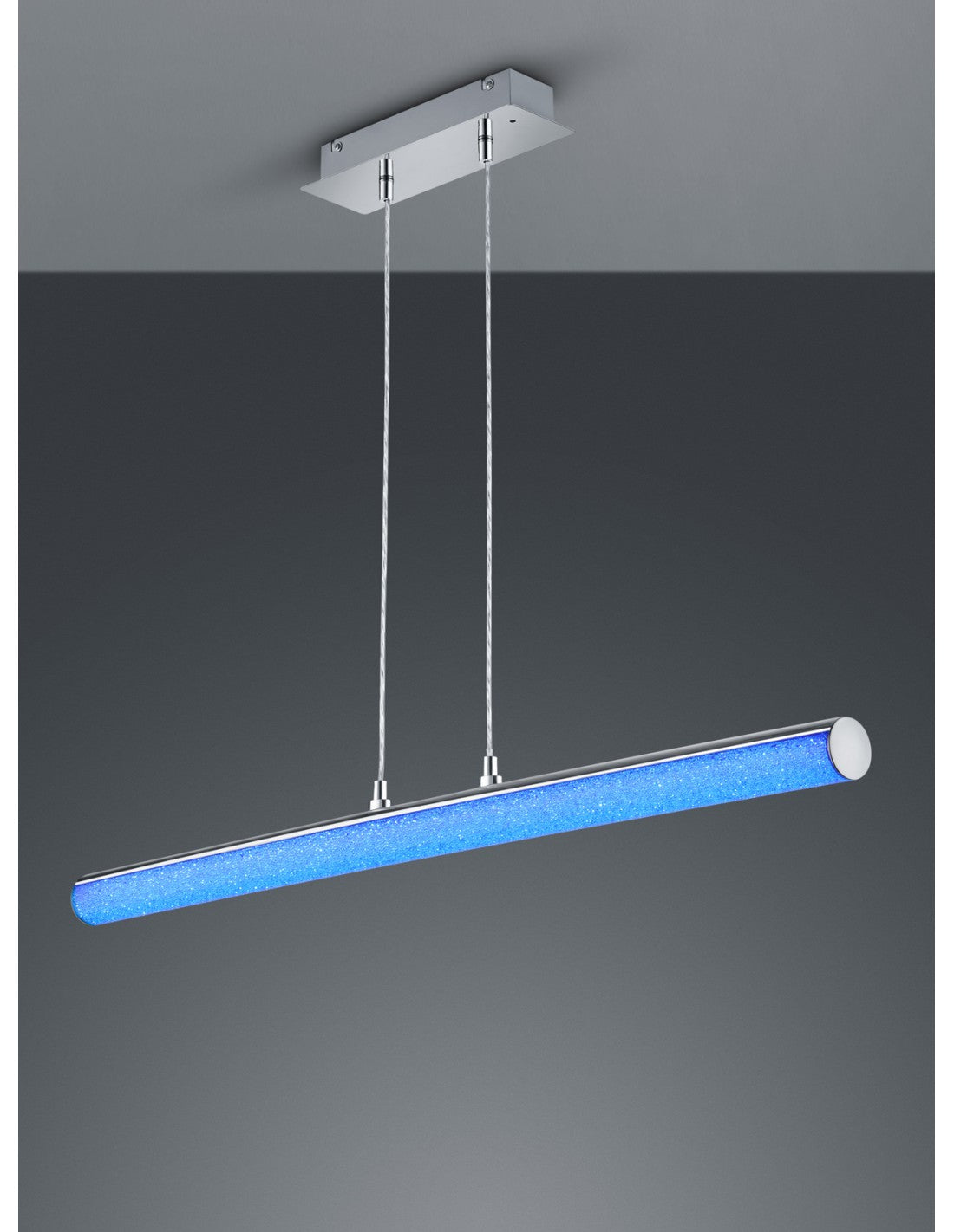 Iluminación moderna del trío de Leia del tubo LED RGBW del diseño de la suspensión del cromo