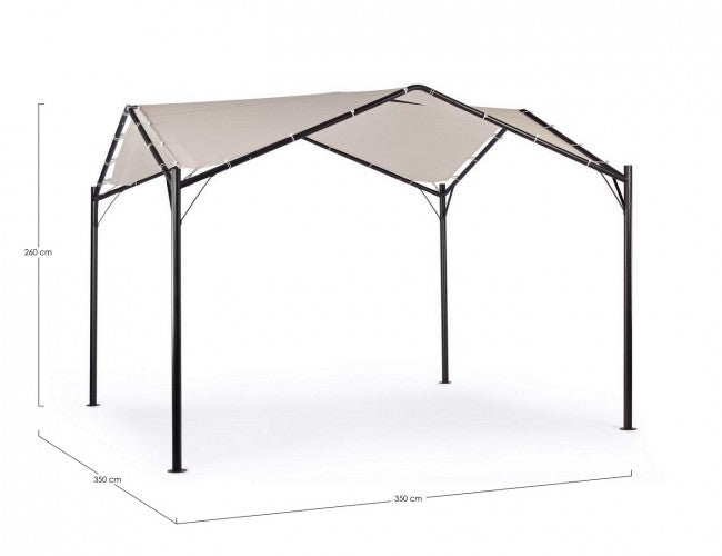 Cenador de jardín tipo cúpula gris antracita 3,5x3,5xh 260 cm
