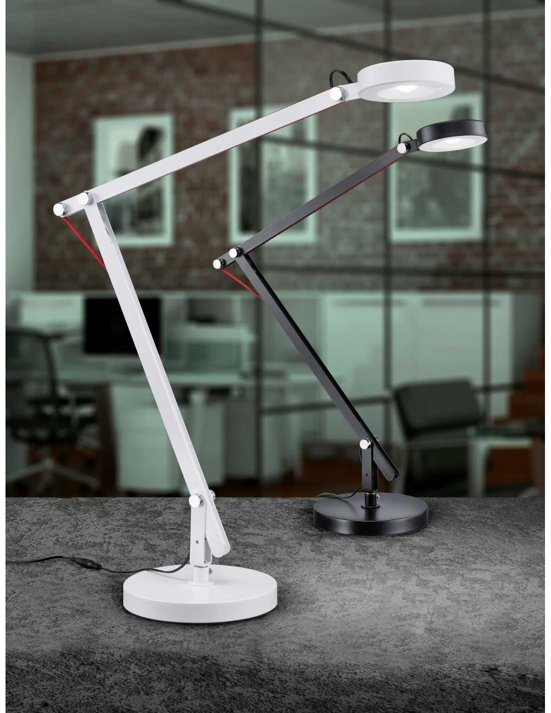 Lámpara de oficina blanca Luz LED ajustable Amsterdam Trio Lighting