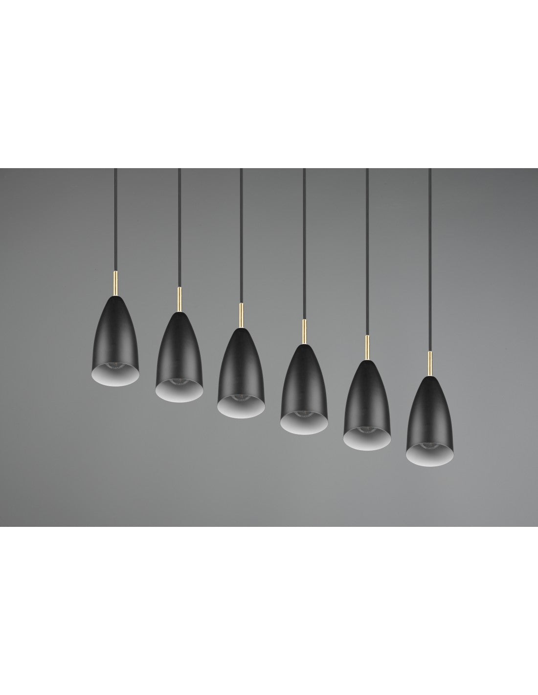 Suspensión Lineal Grande Isola Farin 6 Luces Negro Trio Lighting