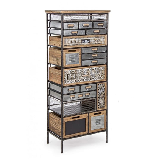 Cómoda de acero con diecinueve cajones Antracita OFFICINA 59x33,5x h146 cm