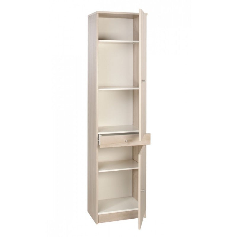 Armario multiusos dos puertas y un cajón Eucalipto 46x34x h183 cm