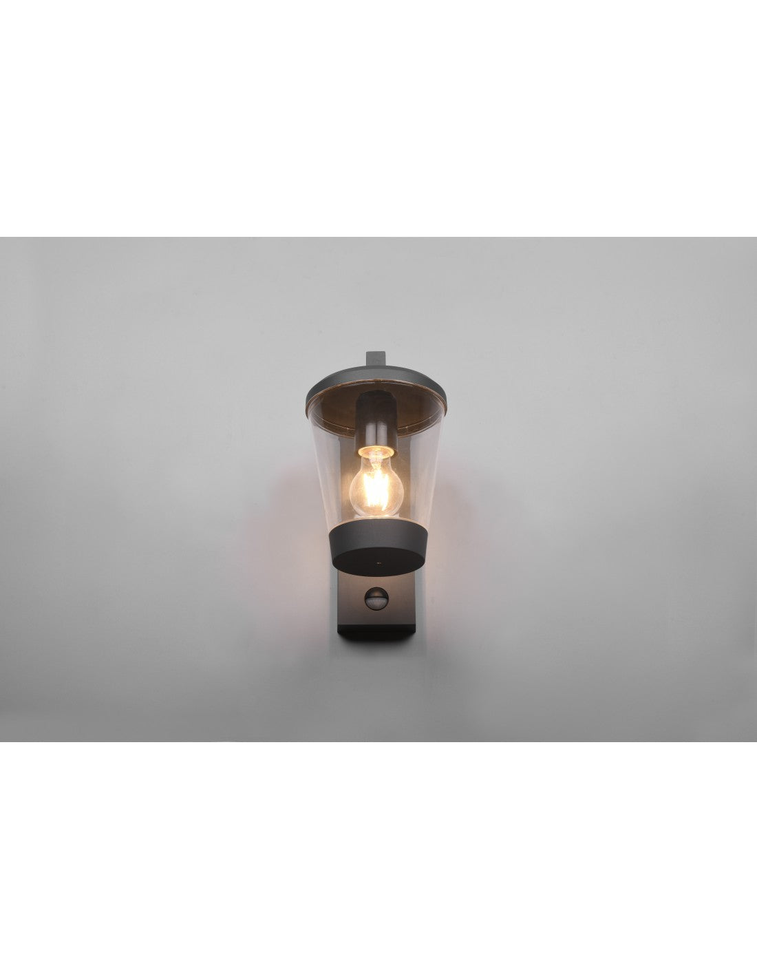 Aplique De Linterna Cavado Aluminio Antracita IP44 Con Sensor De Iluminación Trio