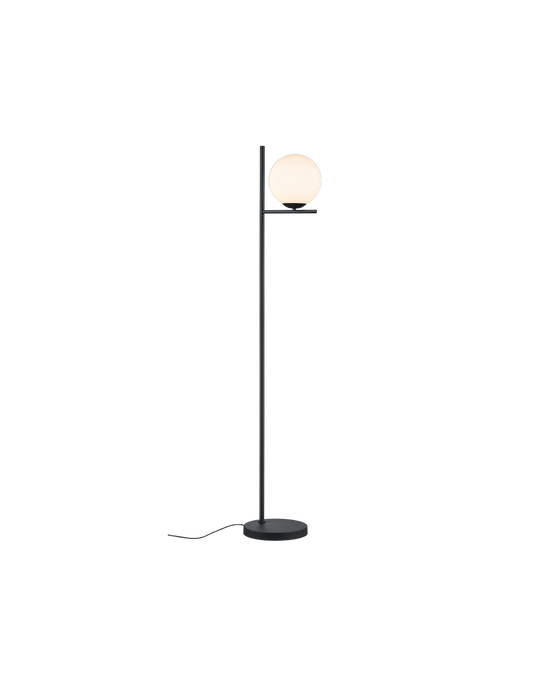 Lámpara de pie moderna negra con esfera de cristal Alt. 150 cm Pure Trio Lighting