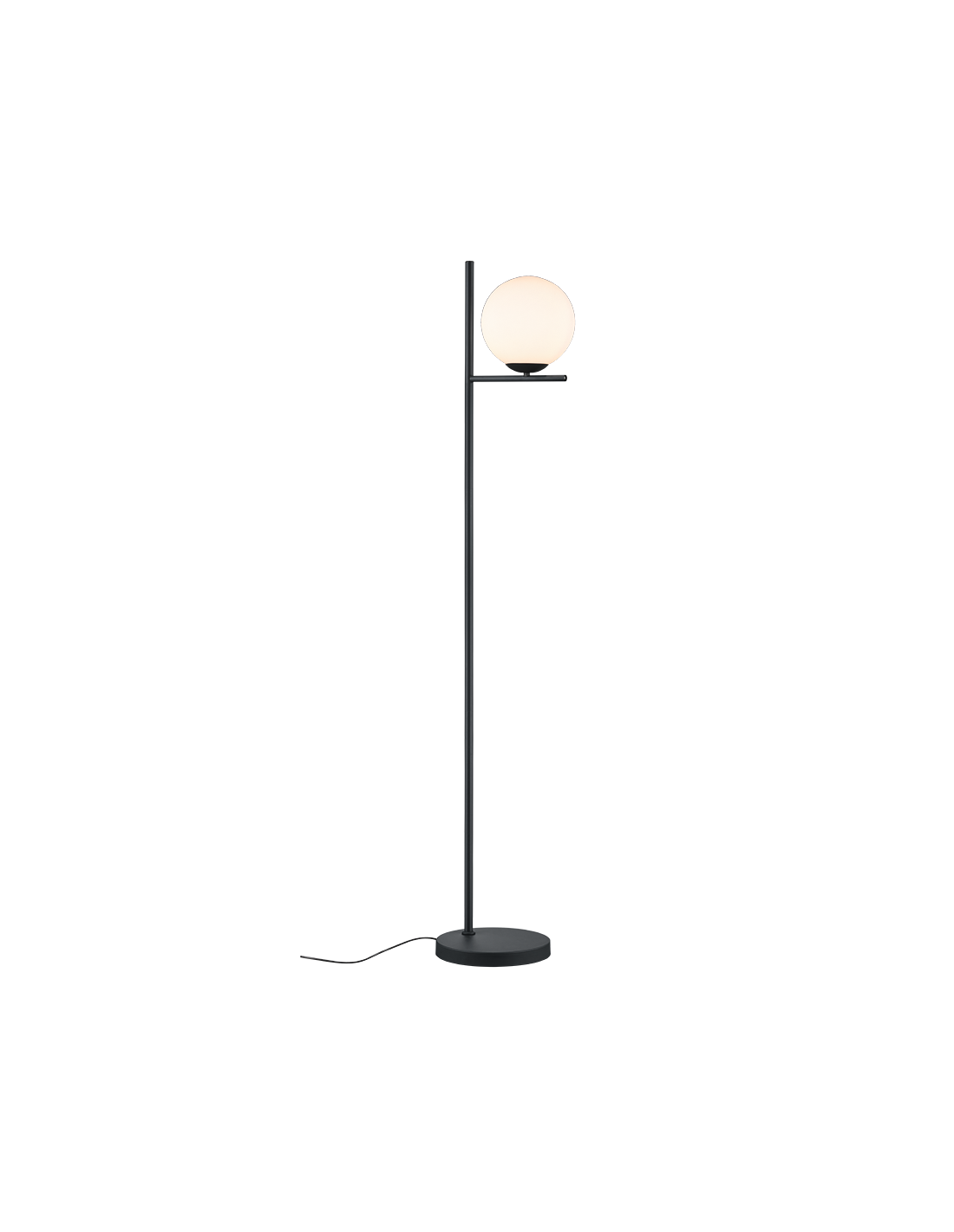 Lámpara de pie moderna negra con esfera de cristal Alt. 150 cm Pure Trio Lighting