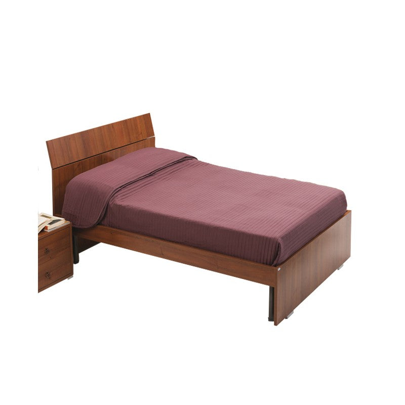 Cama queen size para dormitorio en nogal antiguo 200x131xH 98 cm